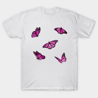 Pink Butterflies Sticker Pack T-Shirt